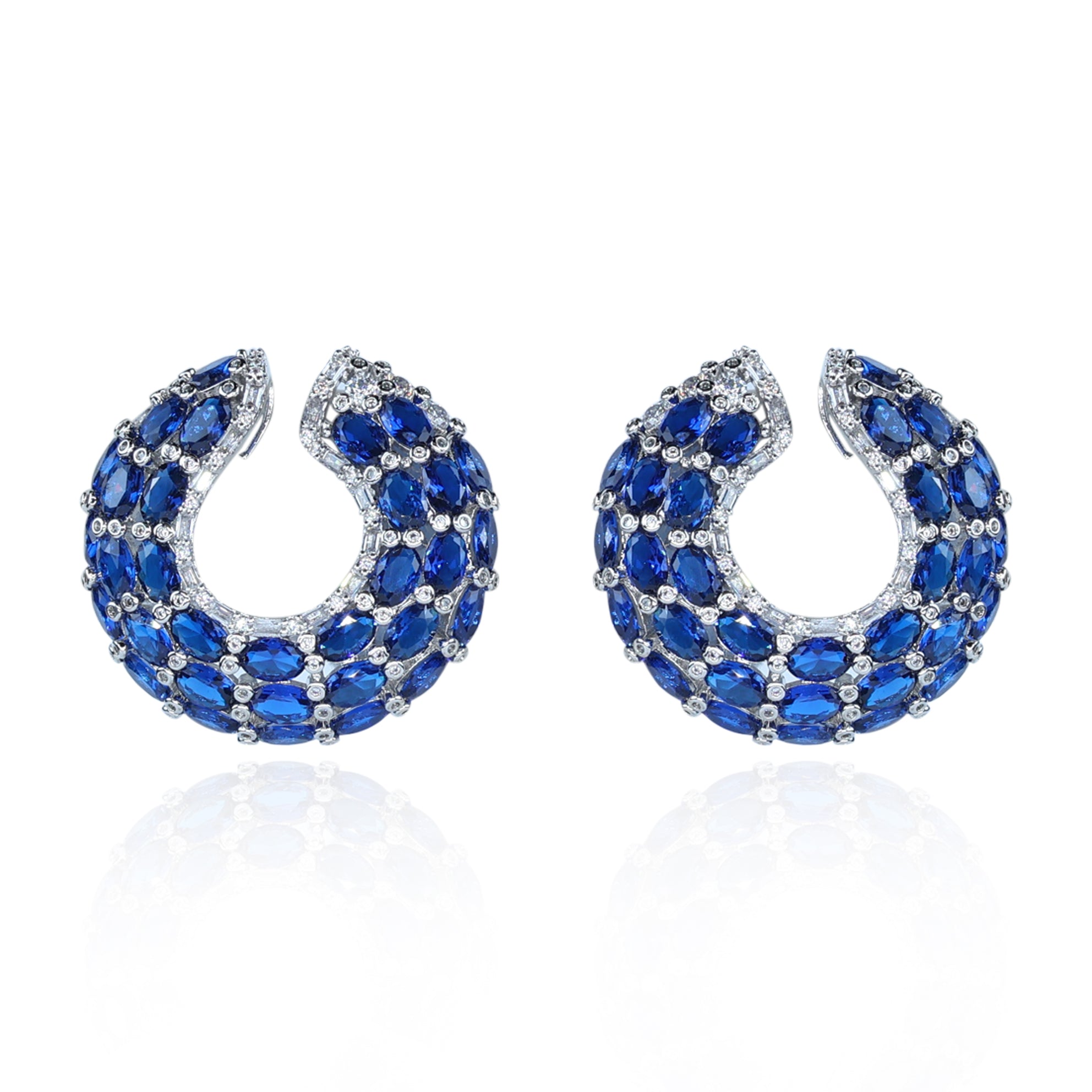 Aanura Emerald Green Encrusted Hoop Earrings