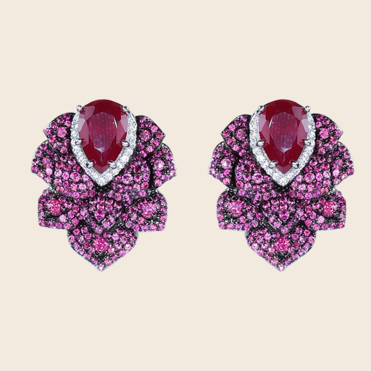 Aanura Emerald Green Leaf Stud Earrings