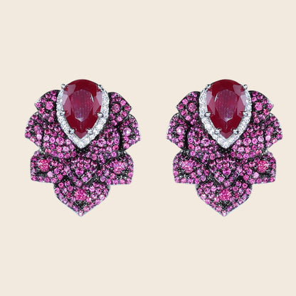 Aanura Emerald Green Leaf Stud Earrings