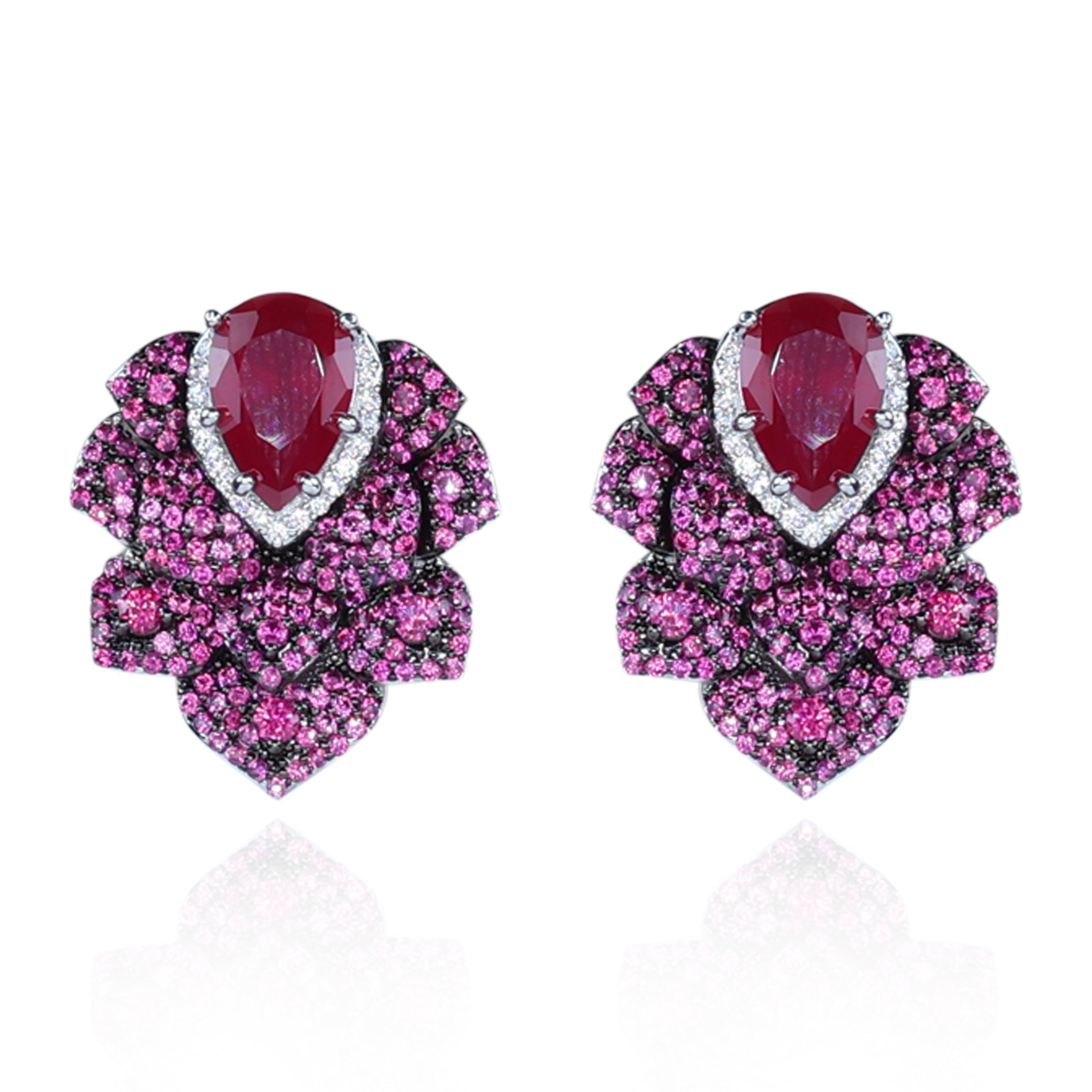 Aanura Emerald Green Leaf Stud Earrings