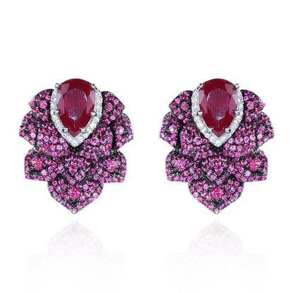 Aanura Emerald Green Leaf Stud Earrings