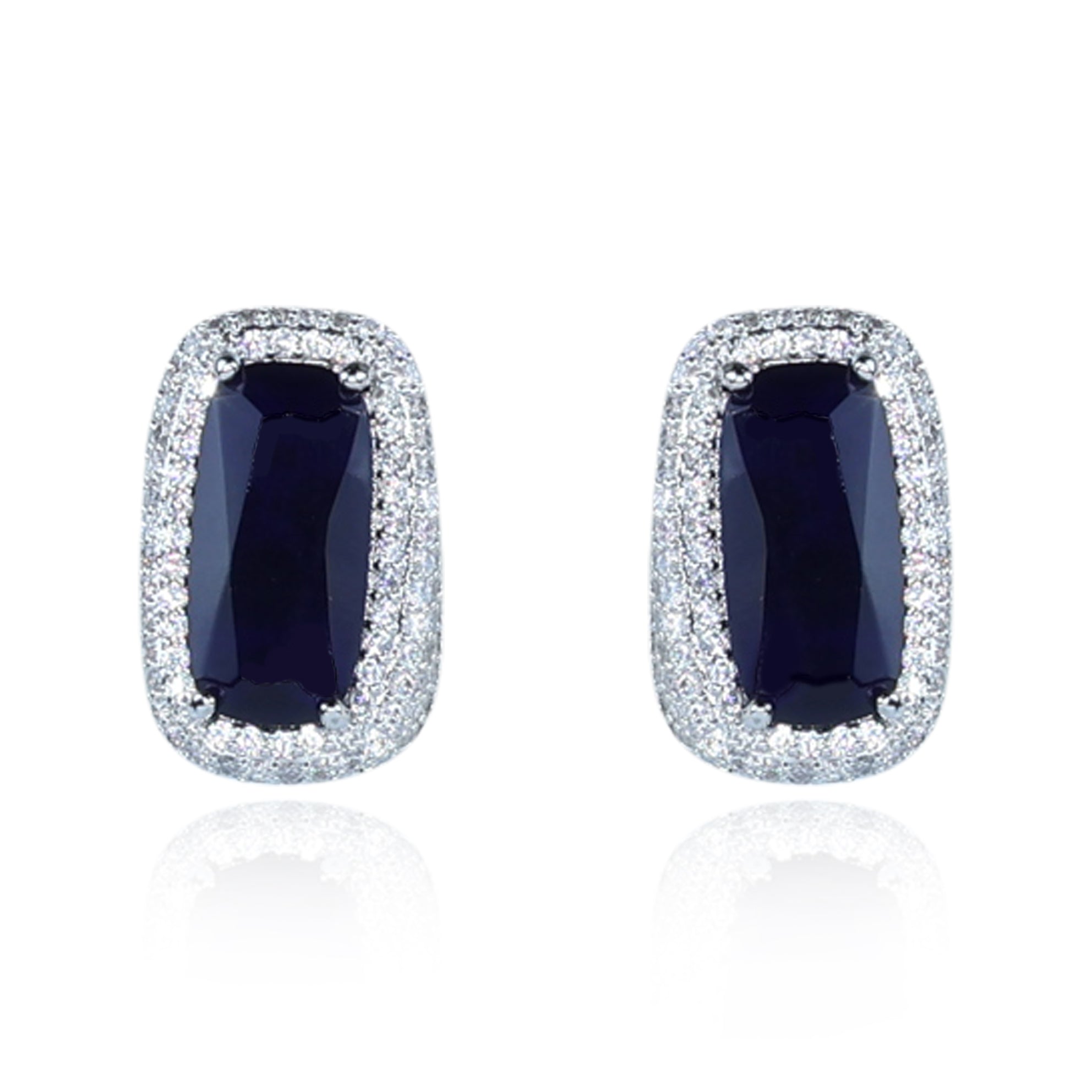 Aanura Yellow Cushion Halo Stud Earrings