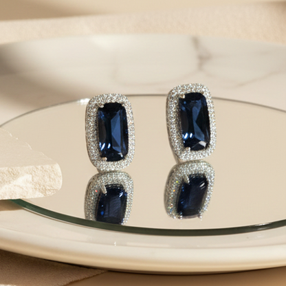 Aanura Yellow Cushion Halo Stud Earrings