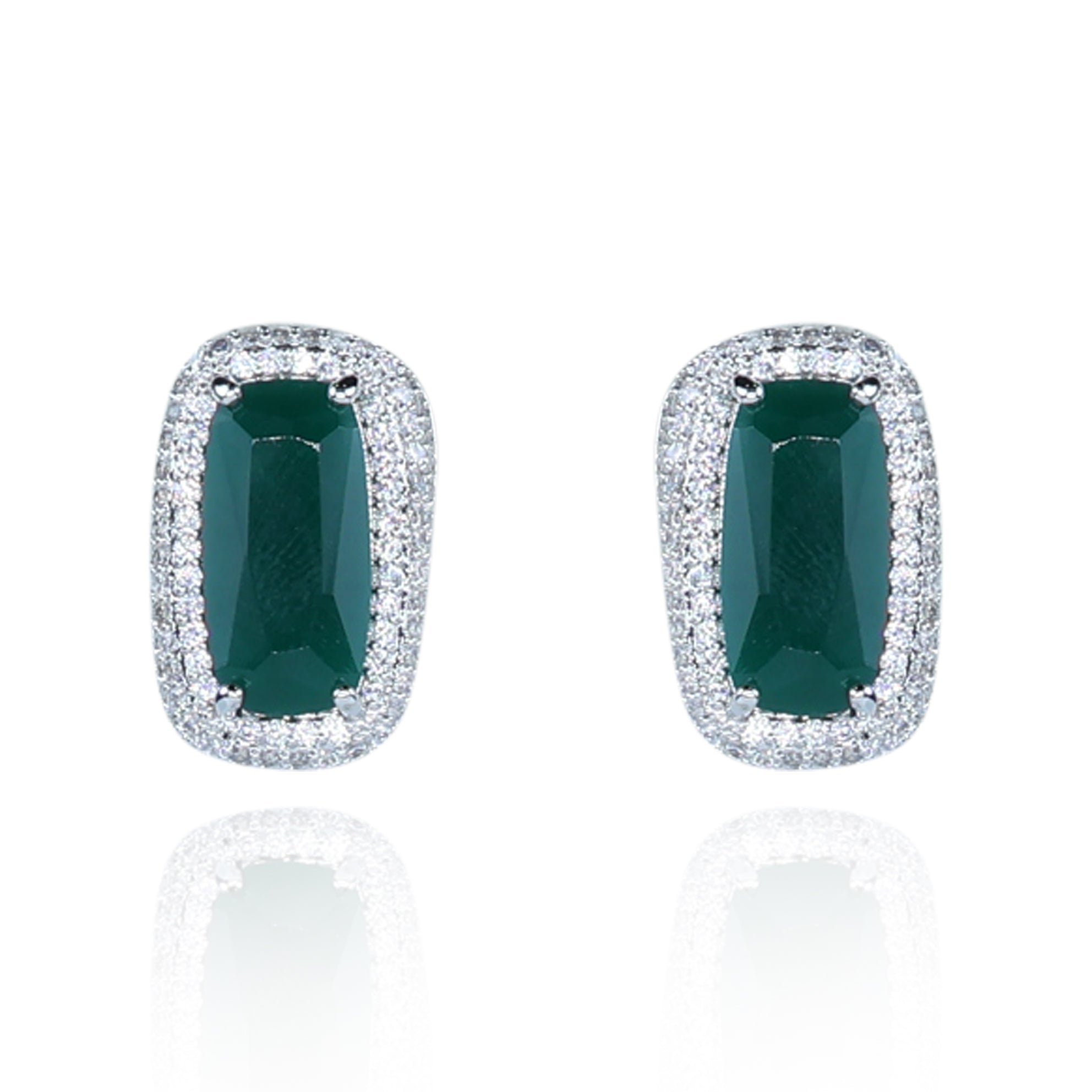Aanura Yellow Cushion Halo Stud Earrings