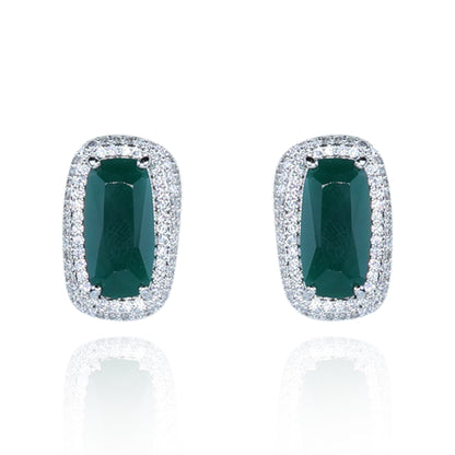 Aanura Yellow Cushion Halo Stud Earrings