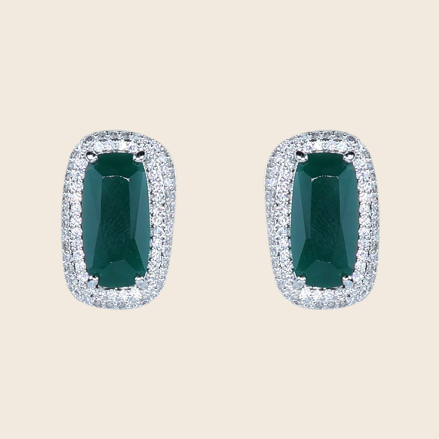 Aanura Yellow Cushion Halo Stud Earrings