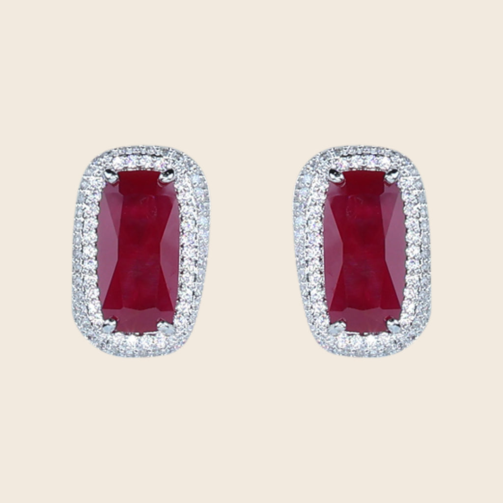 Aanura Yellow Cushion Halo Stud Earrings