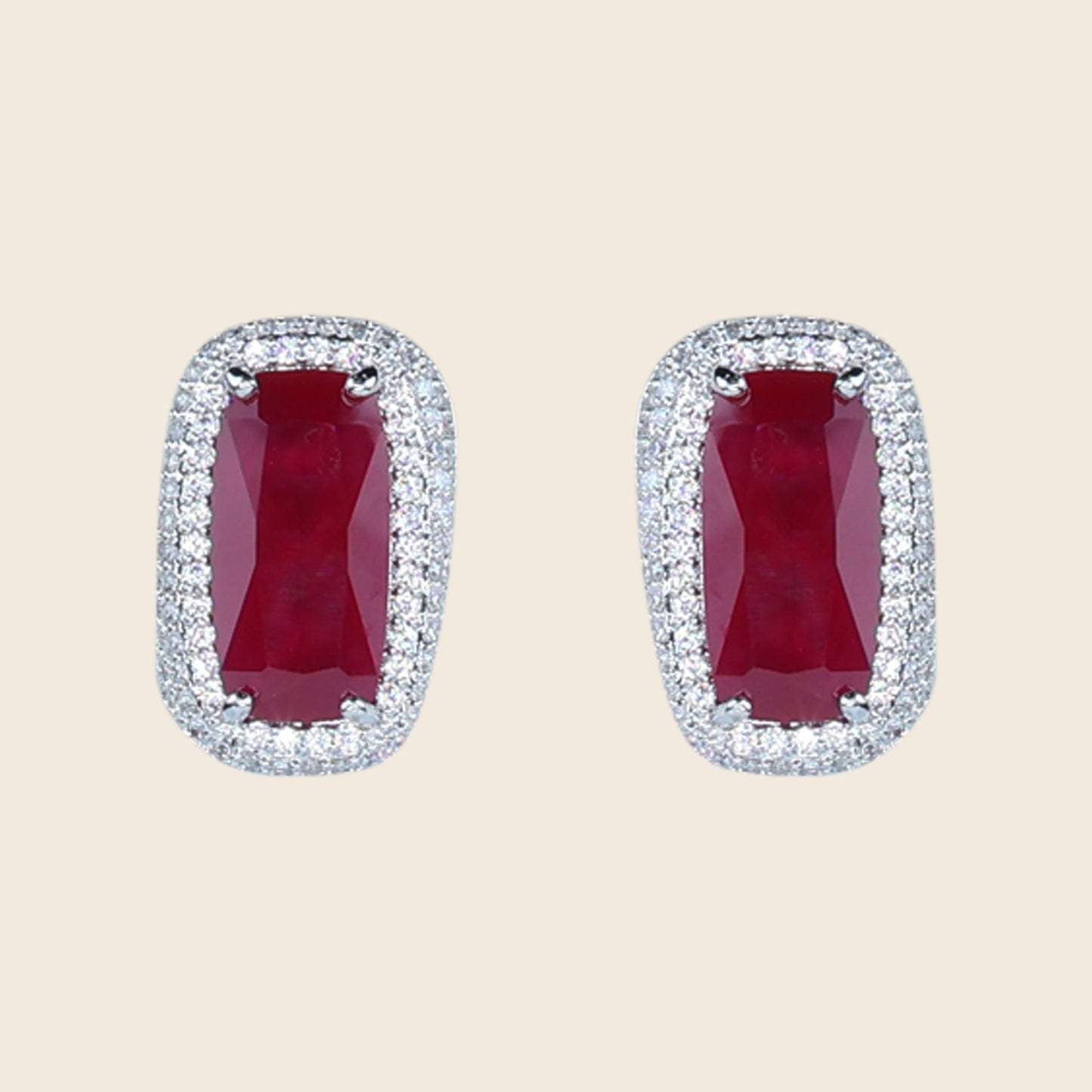 Aanura Yellow Cushion Halo Stud Earrings