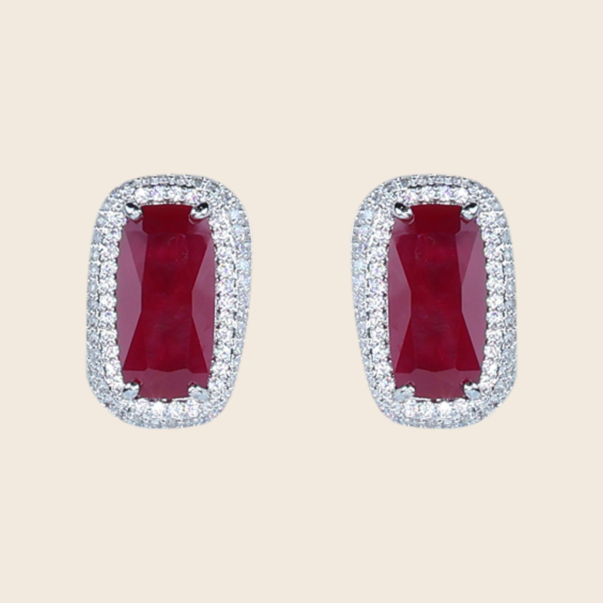 Aanura Yellow Cushion Halo Stud Earrings
