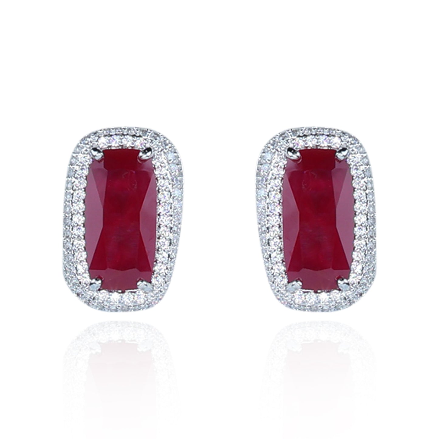 Aanura Yellow Cushion Halo Stud Earrings