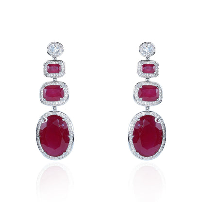 Emerald Cascade Triple Dangle Earrings