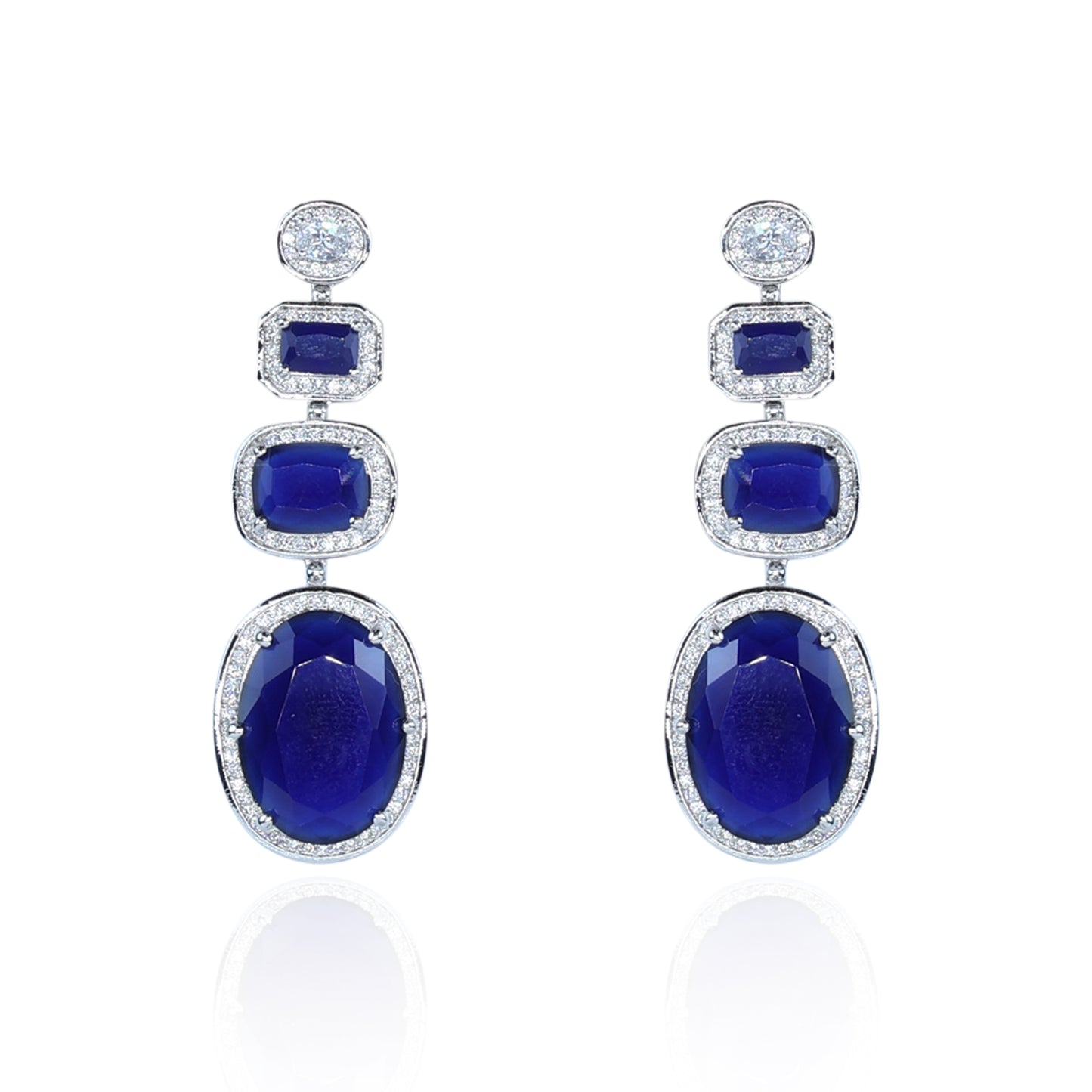 Emerald Cascade Triple Dangle Earrings