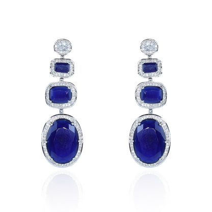 Emerald Cascade Triple Dangle Earrings