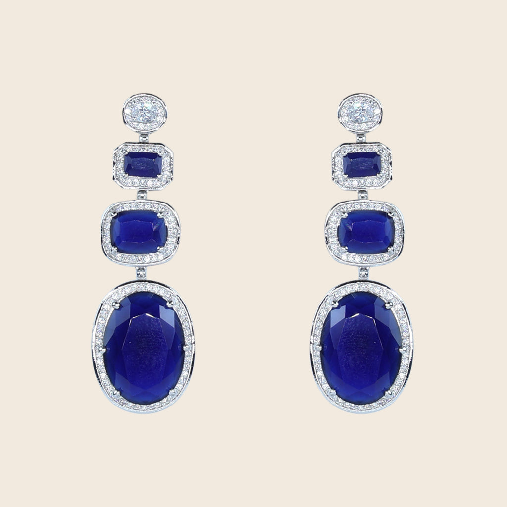 Emerald Cascade Triple Dangle Earrings