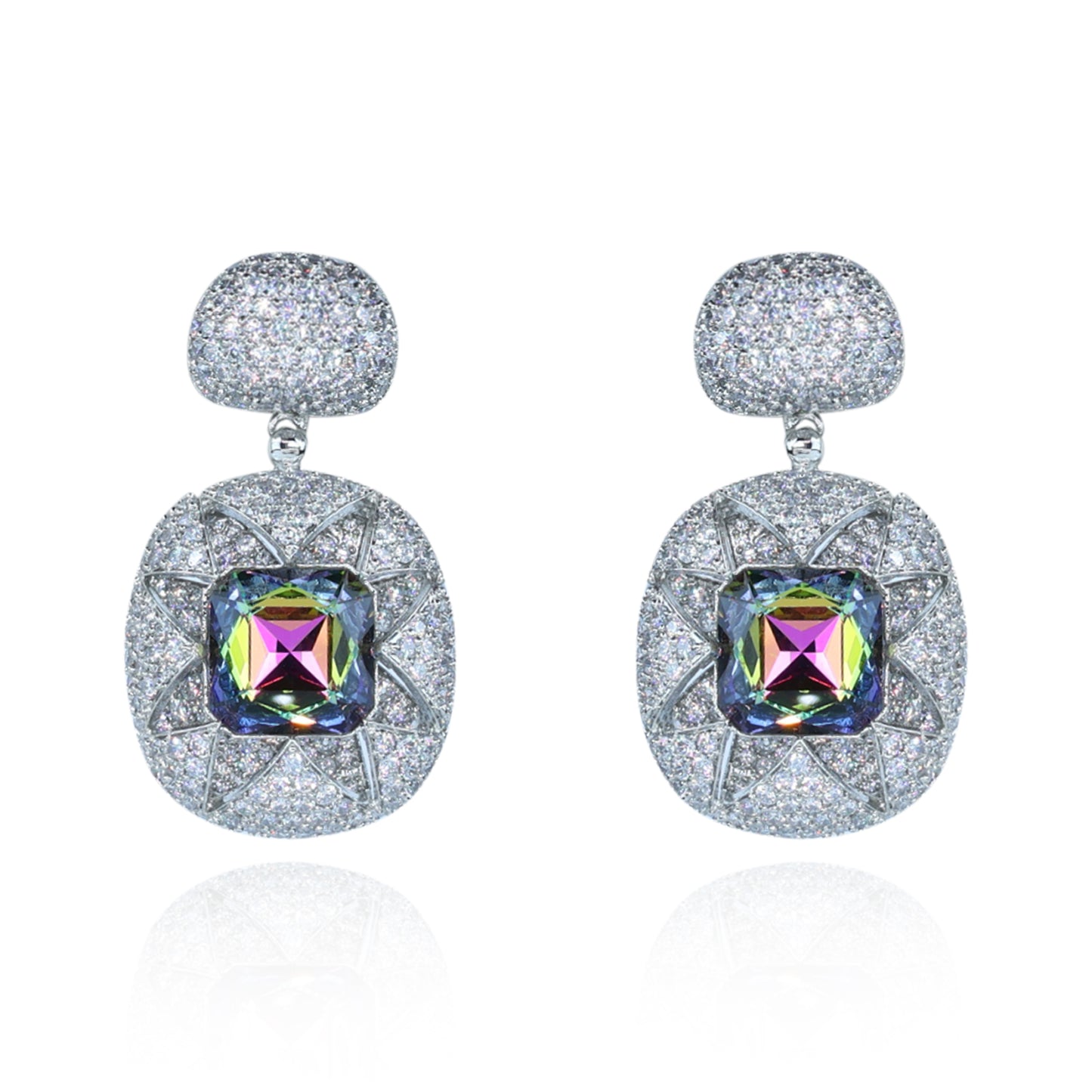 Aanura Emerald Pavé & Crystal Drop Earrings