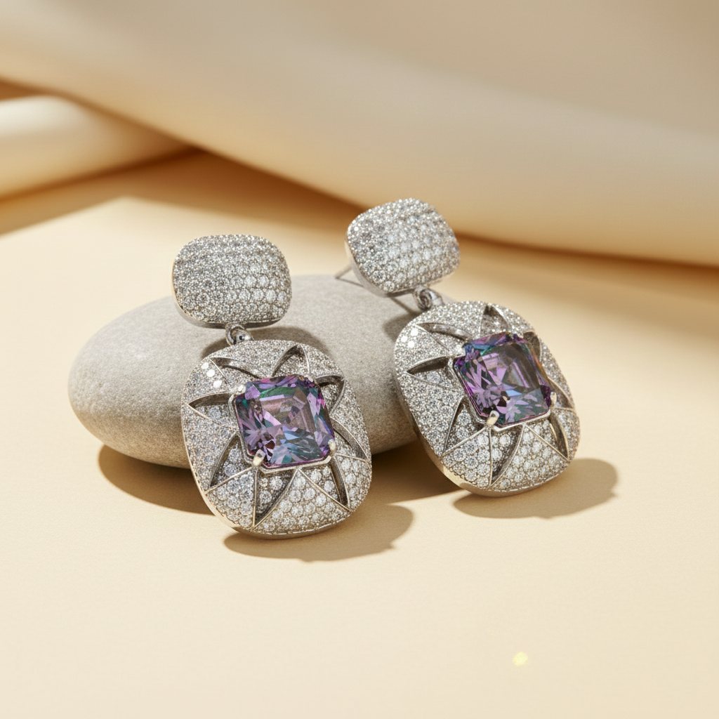 Aanura Emerald Pavé & Crystal Drop Earrings