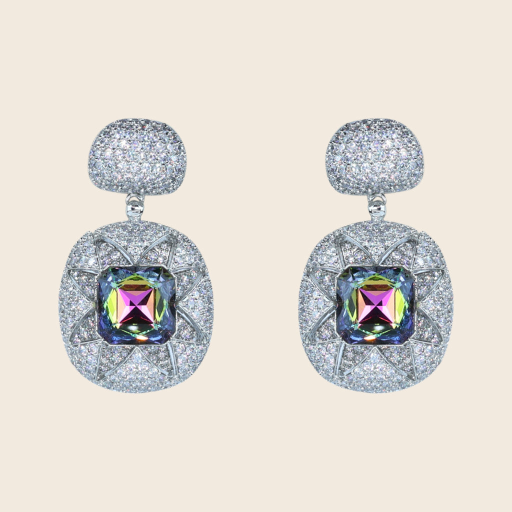 Aanura Emerald Pavé & Crystal Drop Earrings