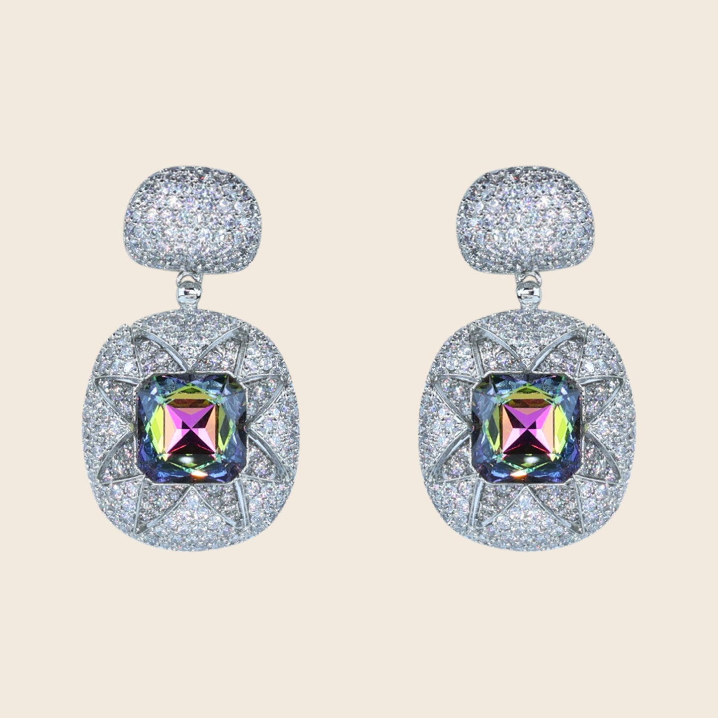 Aanura Emerald Pavé & Crystal Drop Earrings