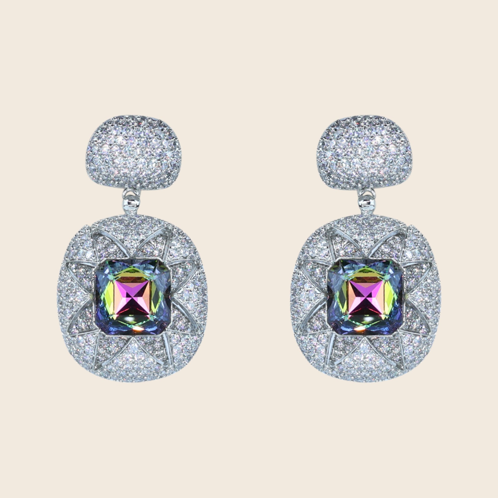 Aanura Emerald Pavé & Crystal Drop Earrings