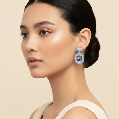 Aanura Emerald Pavé & Crystal Drop Earrings