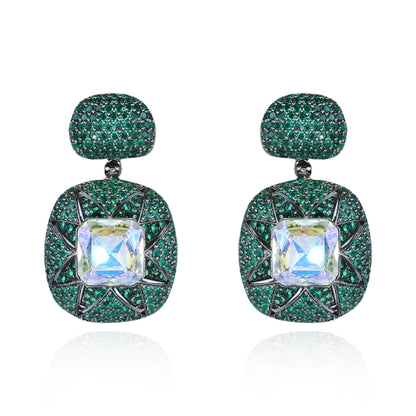 Aanura Emerald Pavé & Crystal Drop Earrings