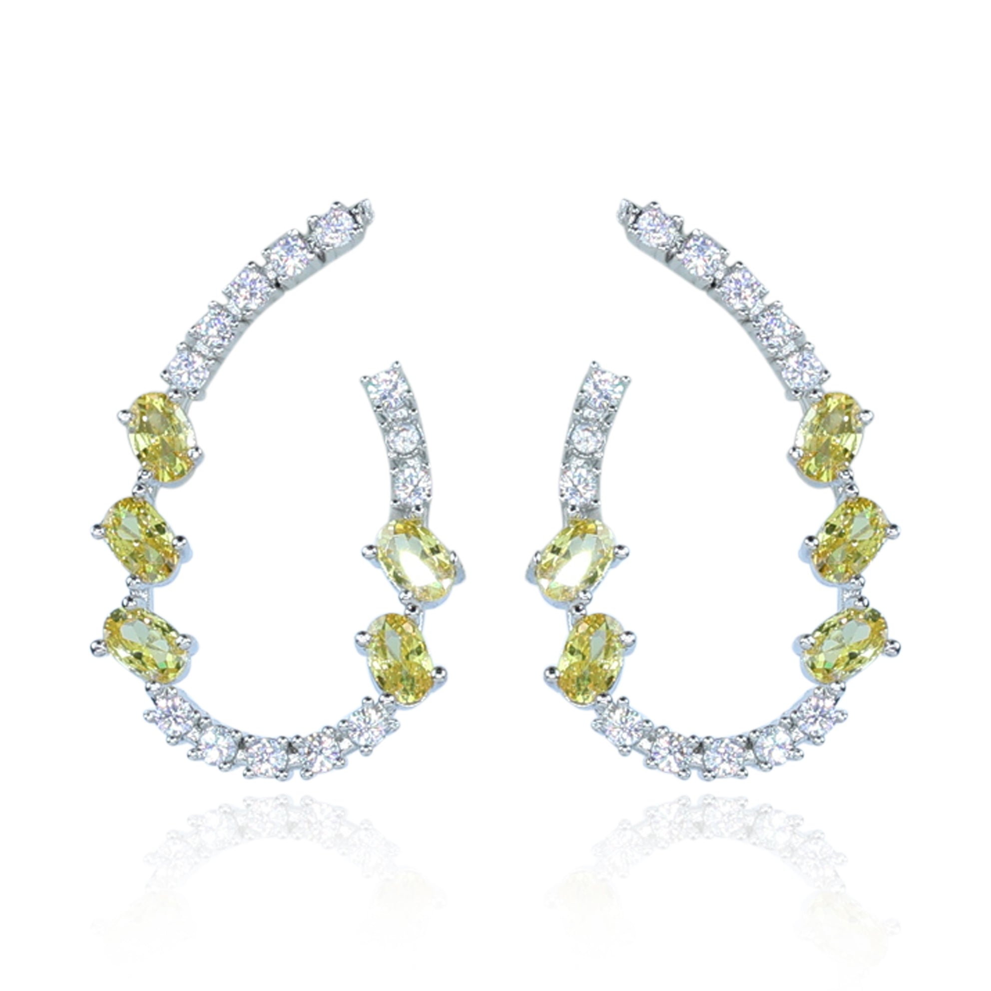 Aanura Pink Crystal Sparkling Hoop Earrings