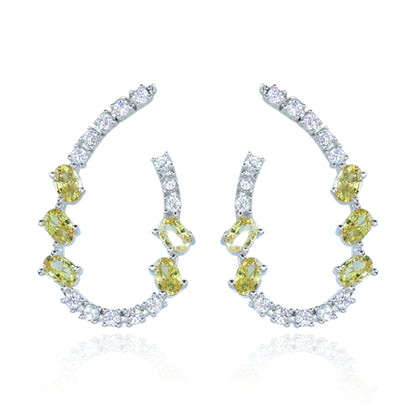 Aanura Pink Crystal Sparkling Hoop Earrings