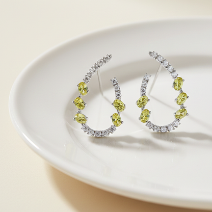 Aanura Pink Crystal Sparkling Hoop Earrings