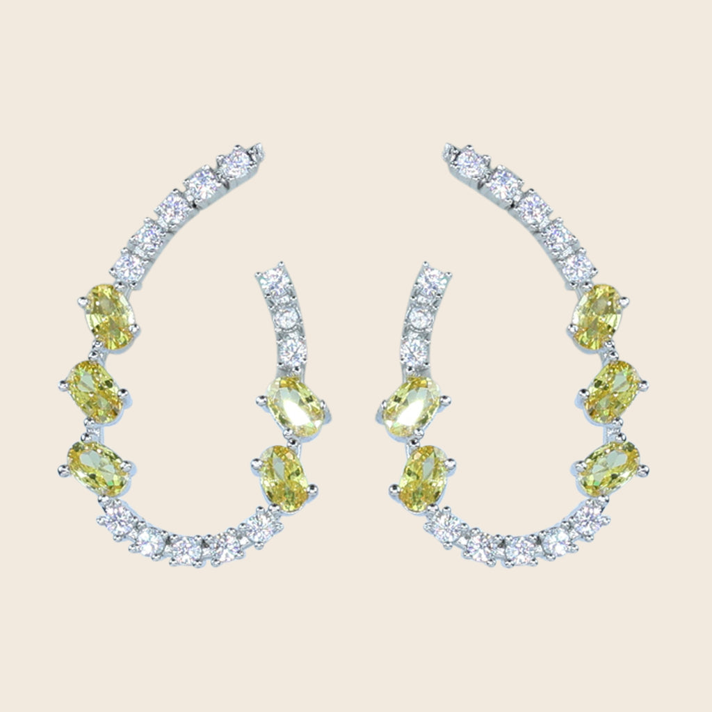 Aanura Pink Crystal Sparkling Hoop Earrings
