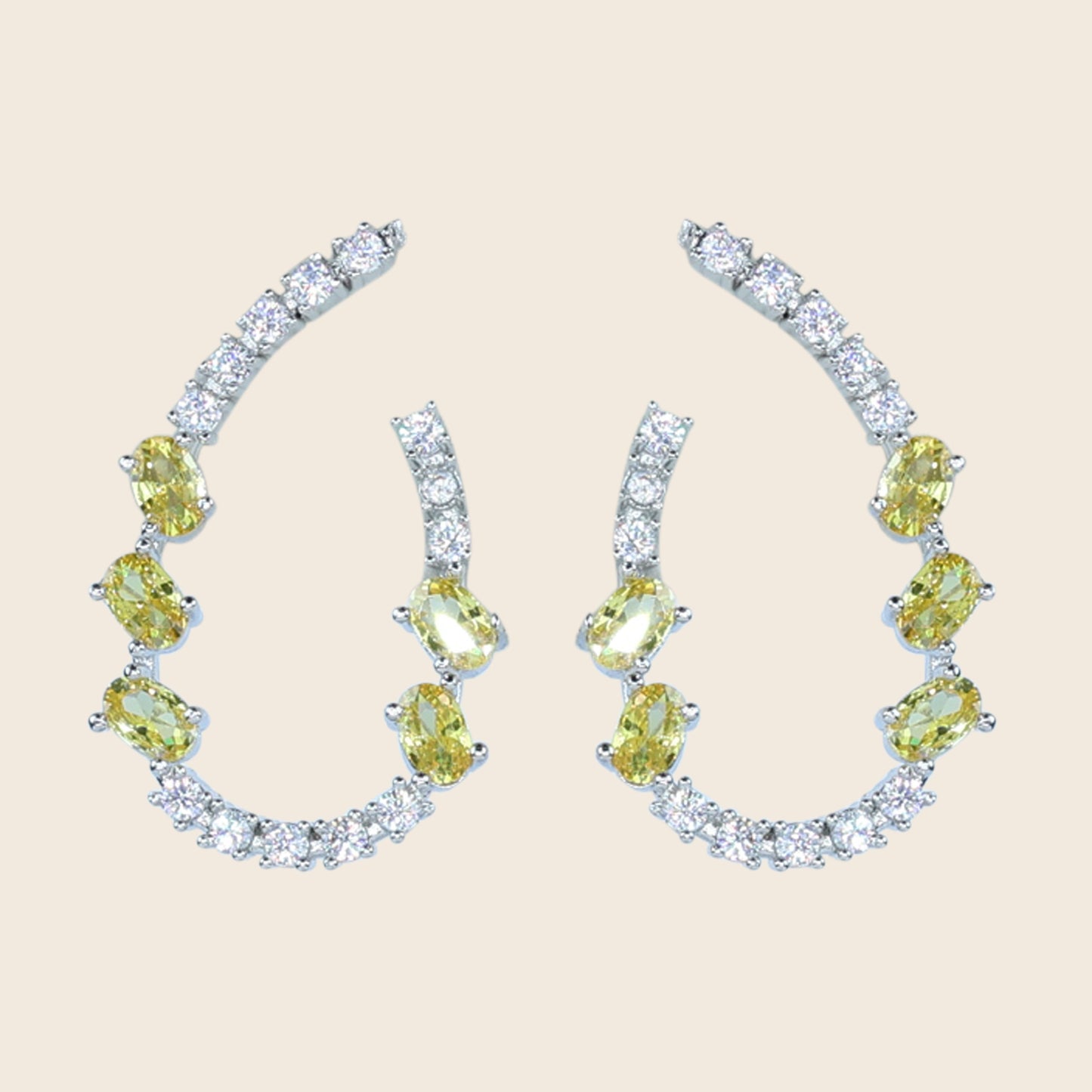 Aanura Pink Crystal Sparkling Hoop Earrings