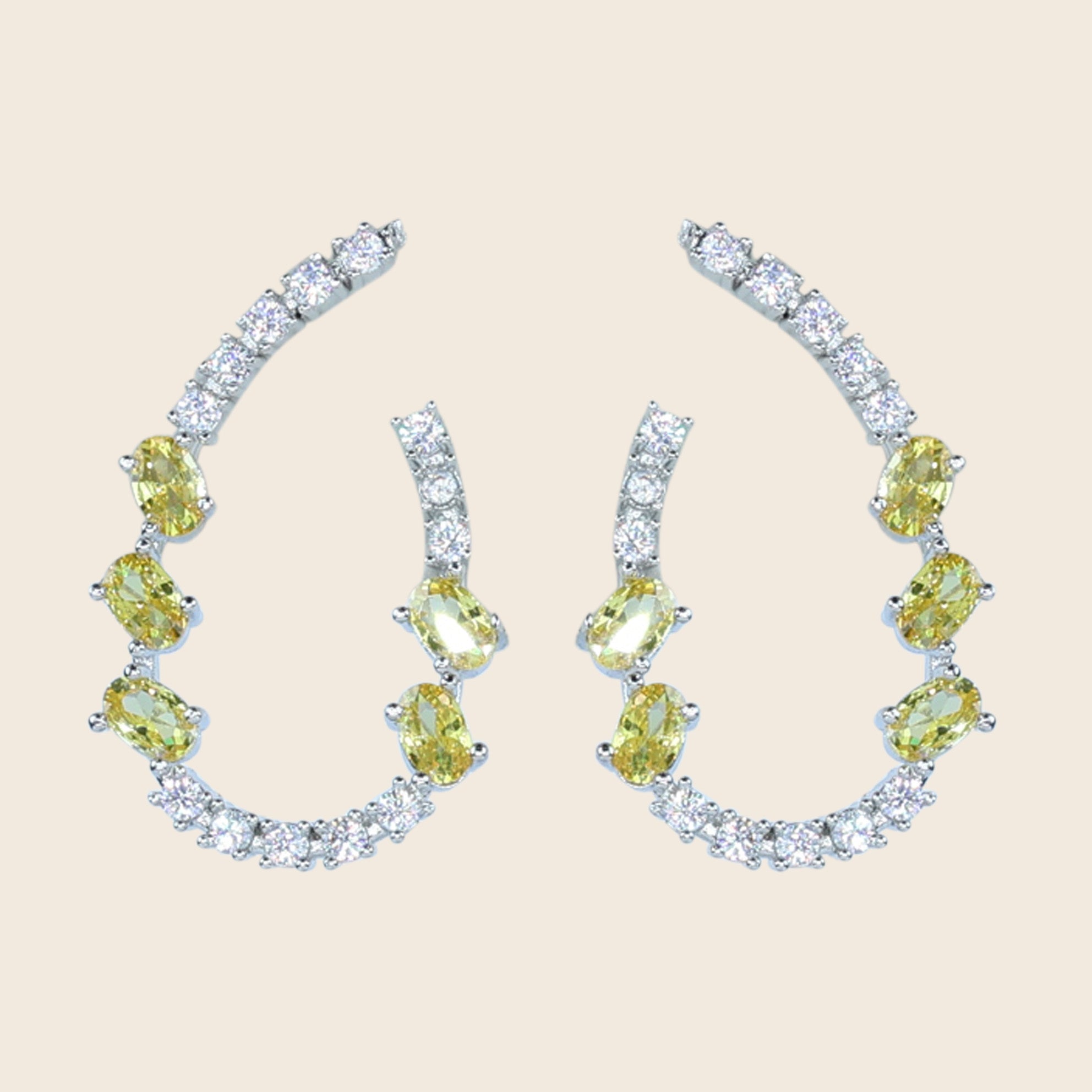 Aanura Pink Crystal Sparkling Hoop Earrings