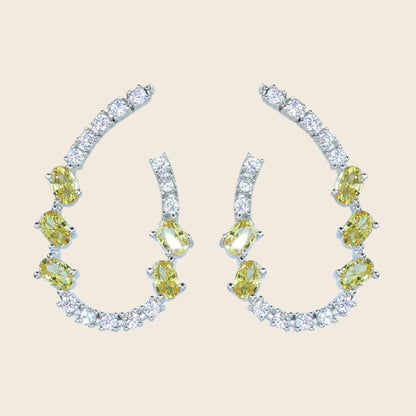 Aanura Pink Crystal Sparkling Hoop Earrings