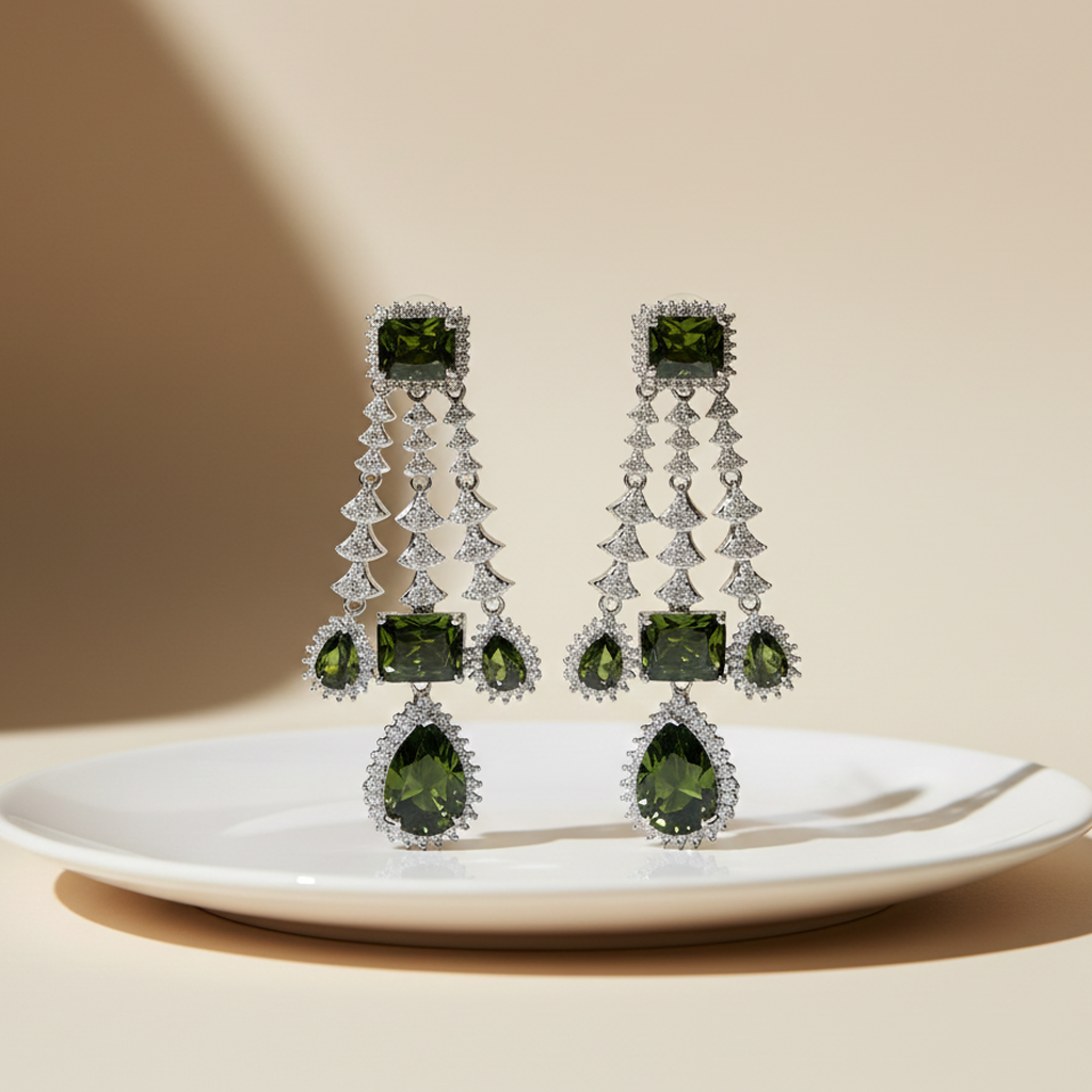 Aanura Pink Sapphire Cascade Drop Earrings