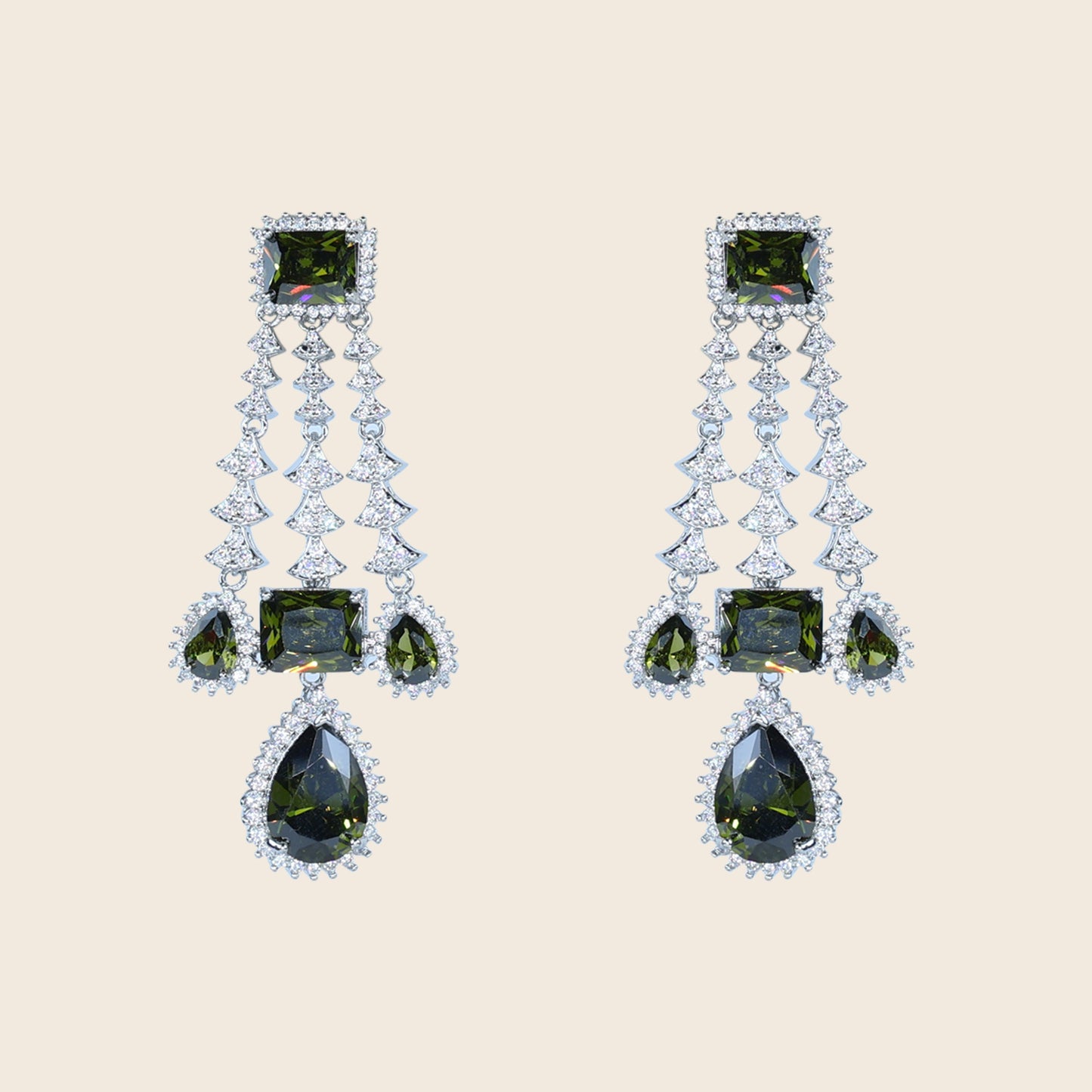 Aanura Pink Sapphire Cascade Drop Earrings