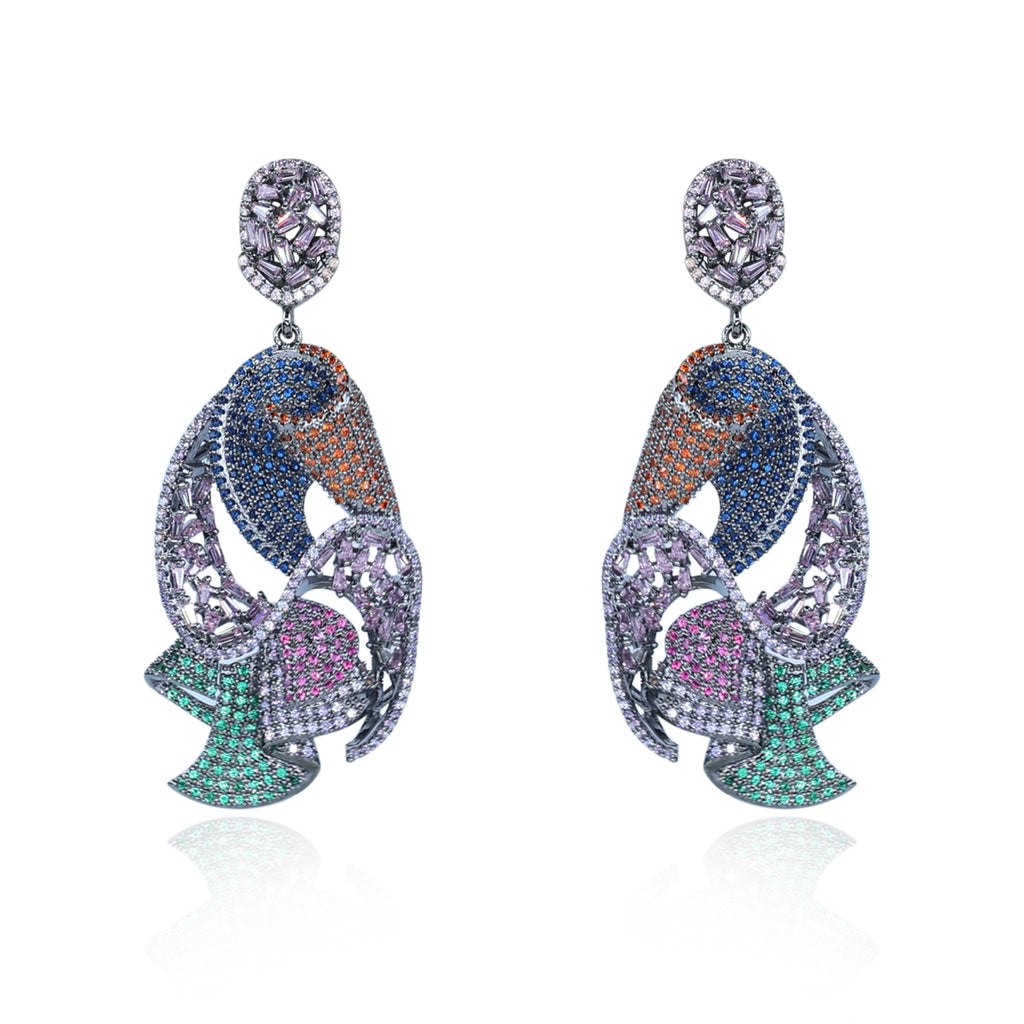 Arinya Multicolor Parrot Dangle Earrings