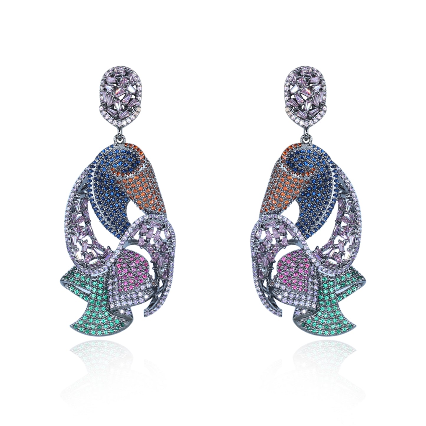 Arinya Multicolor Parrot Dangle Earrings