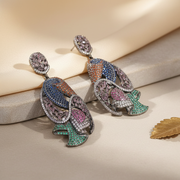 Arinya Multicolor Parrot Dangle Earrings