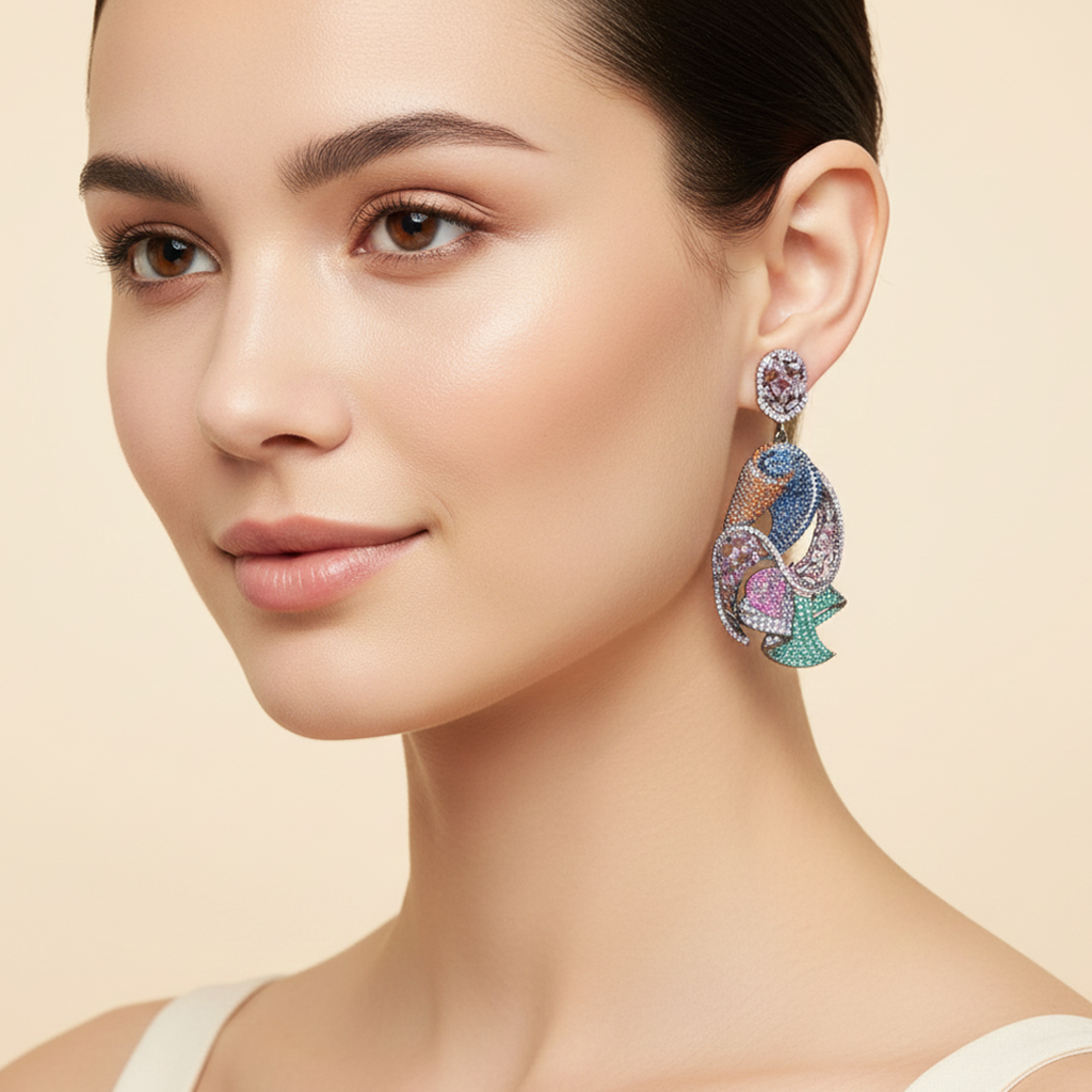Arinya Multicolor Parrot Dangle Earrings