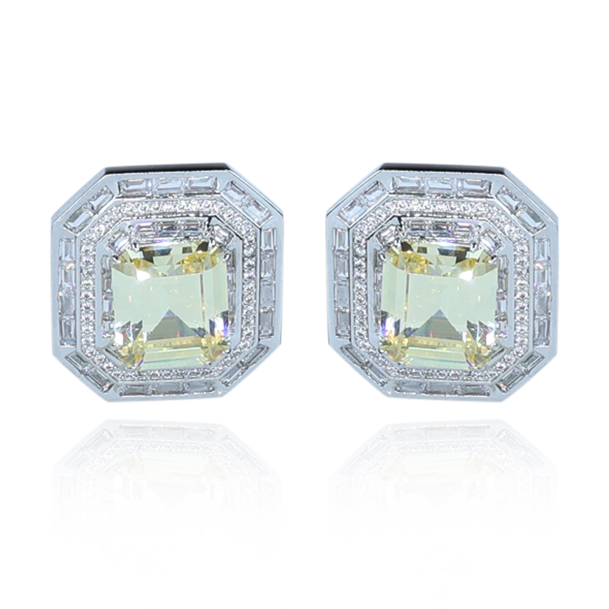 Aanura Ruby & Emerald Octagon Stud Earrings