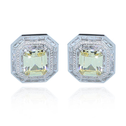Aanura Ruby & Emerald Octagon Stud Earrings