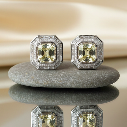 Aanura Ruby & Emerald Octagon Stud Earrings