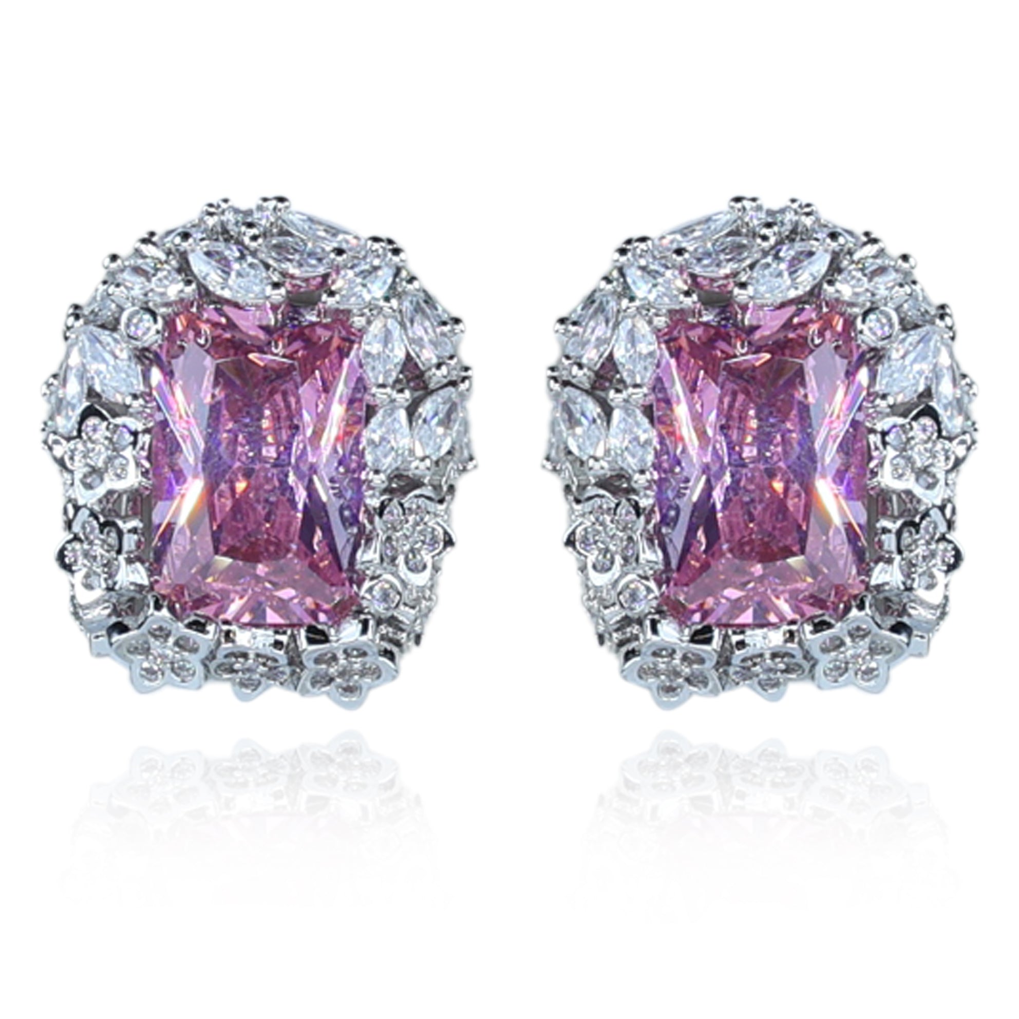 Aanura Yellow Radiant Floral Halo Stud Earrings