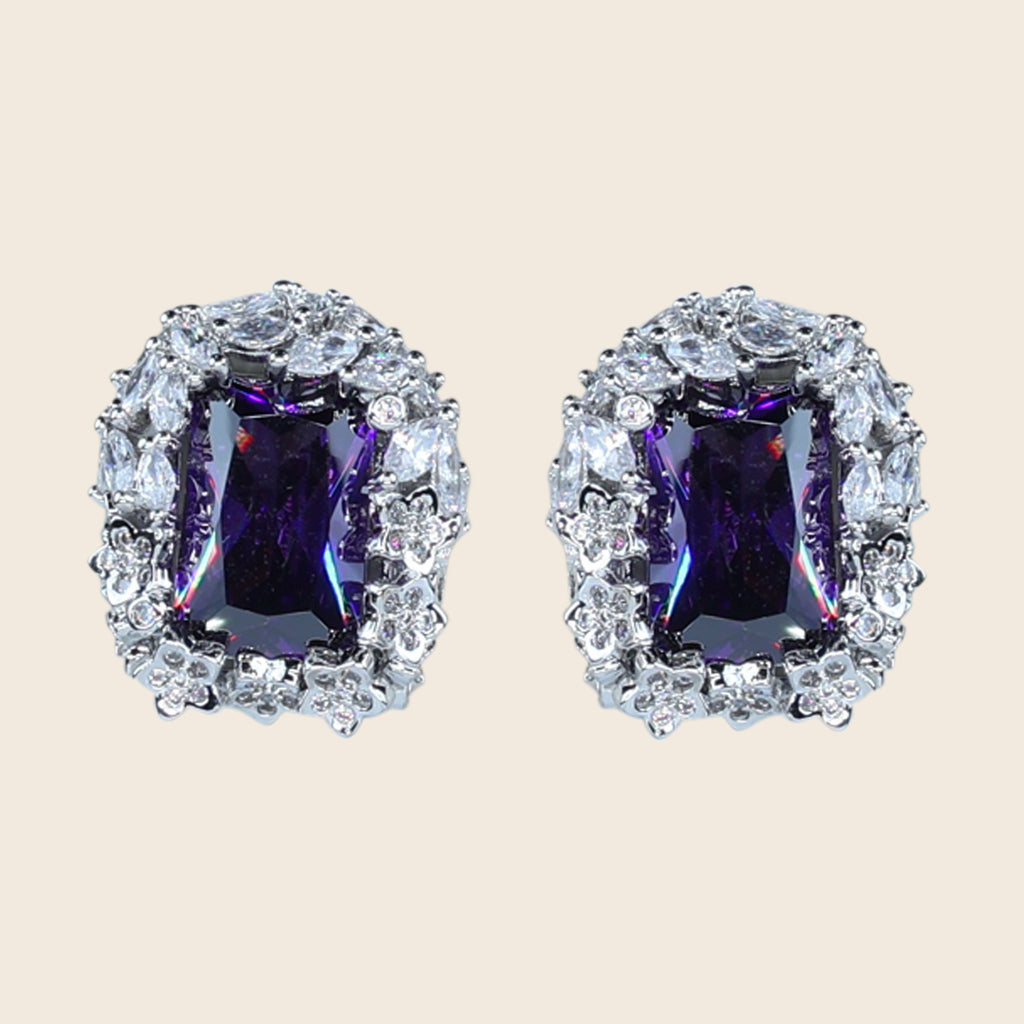 Aanura Yellow Radiant Floral Halo Stud Earrings
