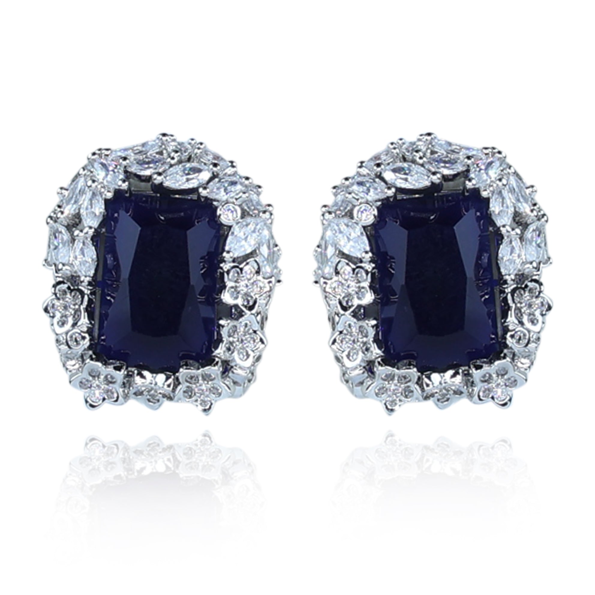 Aanura Yellow Radiant Floral Halo Stud Earrings
