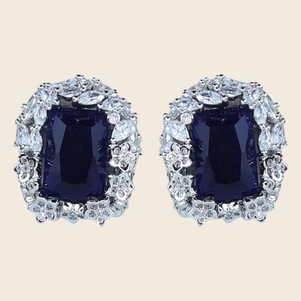 Aanura Yellow Radiant Floral Halo Stud Earrings