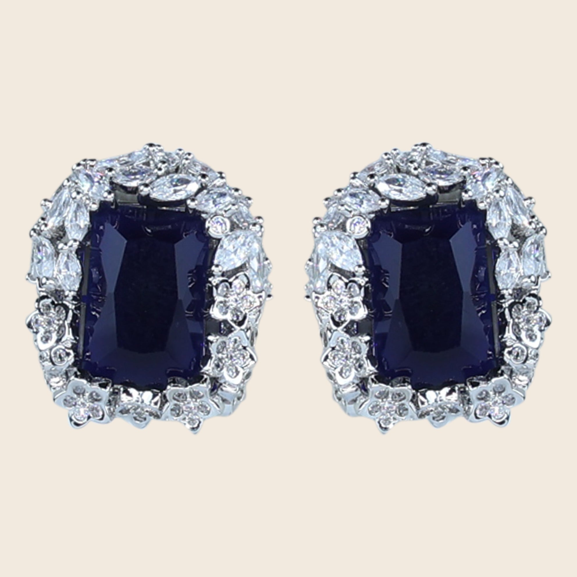 Aanura Yellow Radiant Floral Halo Stud Earrings