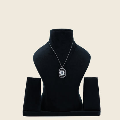 Aanura Radiant Sunburst Pendant Necklace in 925 Silver