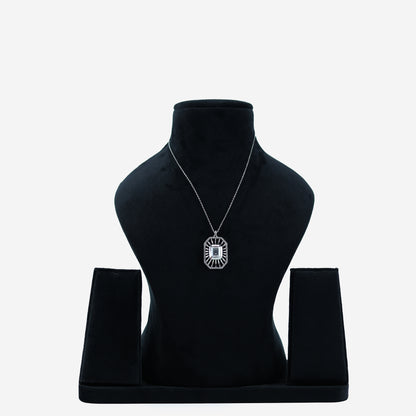 Aanura Radiant Sunburst Pendant Necklace in 925 Silver