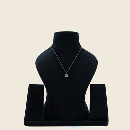 Aanura Solitaire Round Pendant Necklace in 925 Silver