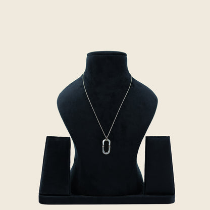 Aanura Oval Link Pendant Necklace in 925 Silver